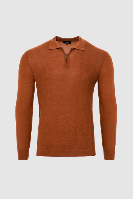 Джемпер поло из шерсти и шелка 0₽