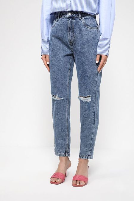 Джинсы с эффектом потертости и декоративными разрезами OVS 1790₽