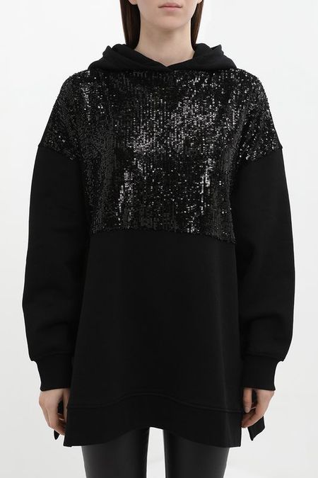 Худи хлопковое с пайетками Karl Lagerfeld 14440₽