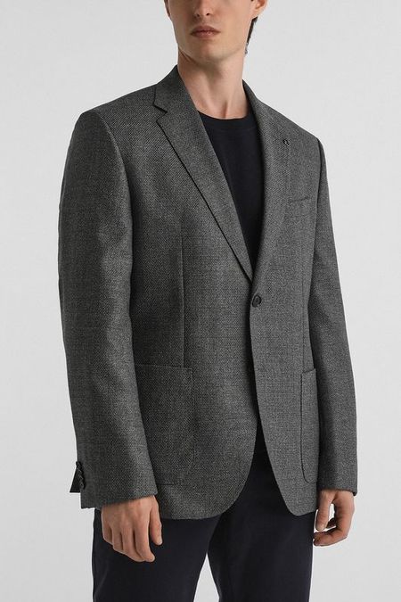 Пиджак шерстяной прямого кроя BOSS 75990₽