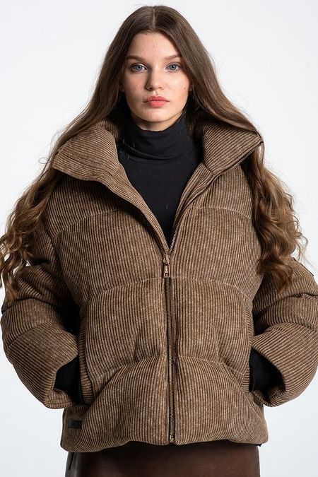 Пуховик из вязаного вельвета ALBERELLO