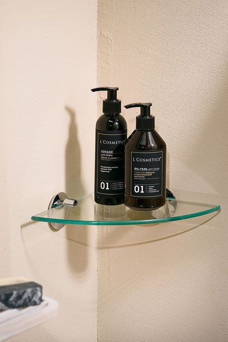 Полка настенная угловая для ванной комнаты Lirio Moroshka 2535₽