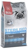 Корм сухой для стерилизованных кошек Blitz с курицей