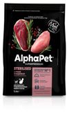 Сухой корм для стерилизованных кошек и кастрированных котов AlphaPet с уткой и индейкой