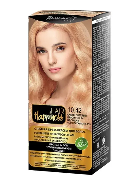 Hair Happiness Крем-краска для волос аммиачная №10.42 светлый персиковый блондин