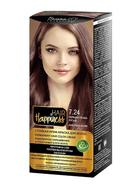 Hair Happiness Крем-краска для волос аммиачная №7.24 перламутрово-русый
