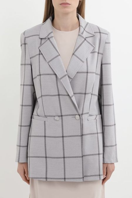 Пиджак двубортный приталенный в клетку Rinascimento 10492₽