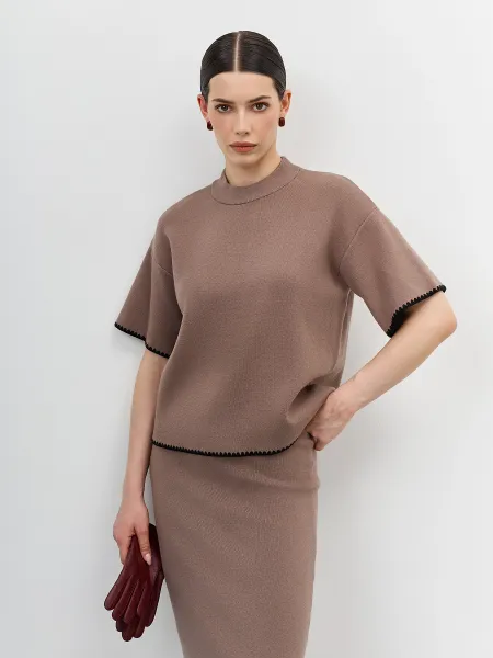 Свободный джемпер с коротким рукавом SAVAGE 3499₽