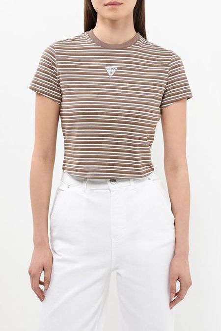 Футболка хлопковая в полоску Guess 4750₽