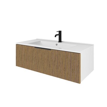 Тумба под раковину ЗОВ Кито 100 K100BT подвесная цвет Белый Тростник 35457₽