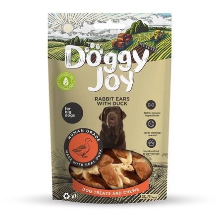 Doggy Joy лакомство для собак крупных пород КРОЛИЧЬИ УШКИ с УТКОЙ - 90 г 287₽