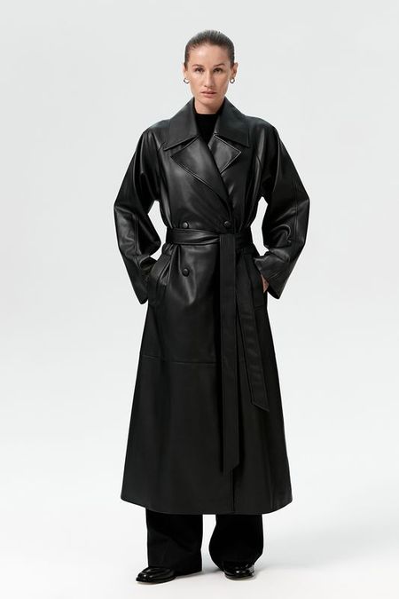 Тренч двубортный из искусственной кожи Fashion Rebels 19425₽