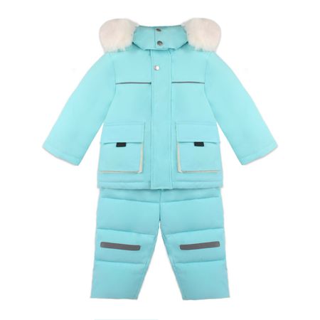 Комплект Lanson Kids зимний куртка с капюшоном и полукомбинезон бирюзовый 4599₽