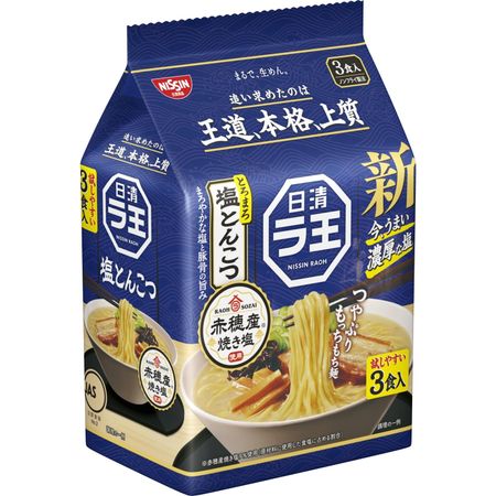 Nissin Foods Nissin Raoh Соль Тонкоцу Жареный Лапша быстрого приготовления 279 г x 9 упаковок [Соль Ако] Упаковка на 3 порции,