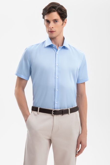 Сорочка с коротким рукавом из хлопка устойчивая к сминанию 4990₽