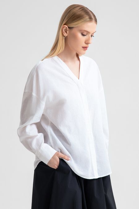 Рубашка изо льна и хлопка свободная 5990₽