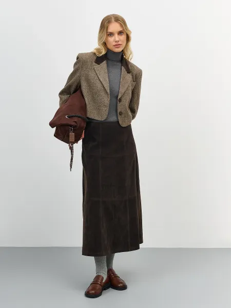 Юбка А-силуэта из искуственной замши SAVAGE 5999₽