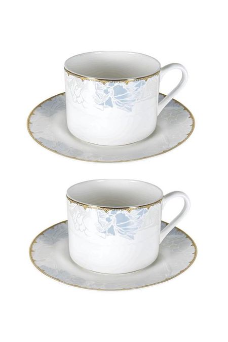 Набор из 2 чайных пар из фарфора с принтом Шелк MANDARIN DECOR 2167₽