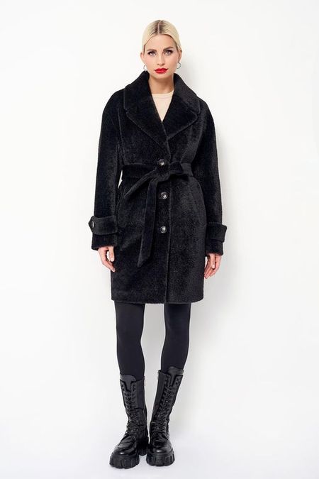 Шуба из искусственного меха с поясом ElectraStyle 12682₽