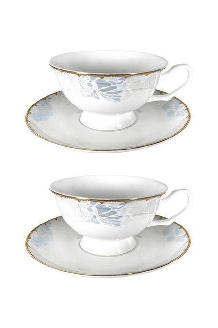 Набор из 2 чайных пар из фарфора с принтом Шелк MANDARIN DECOR 1966₽