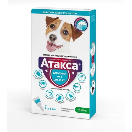 KRKA Атакса капли для Собак от 4 до 10 кг 10 мл 1 704₽