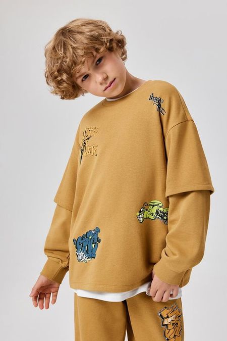 Свитшот хлопковый с принтом ACOOLA 1237₽