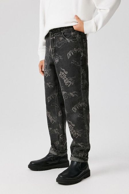 Джинсы зауженного кроя с принтом ACOOLA 2250₽