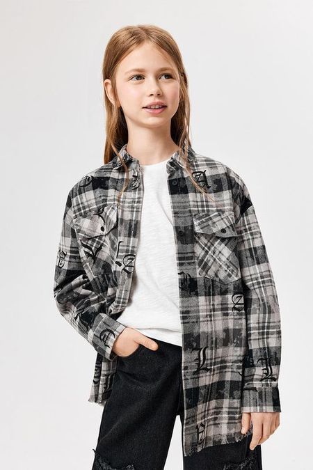 Рубашка хлопковая в клетку прямого кроя ACOOLA 1875₽