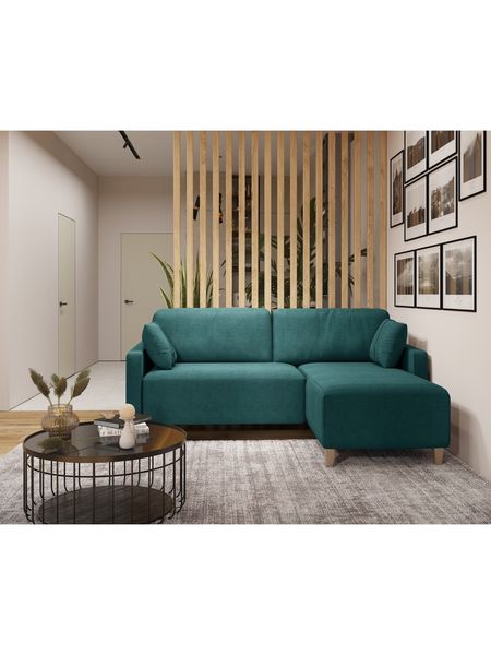 Диван угловой «Стокгольм», НПБ, тик - так, цвет изумрудный newtone emerald