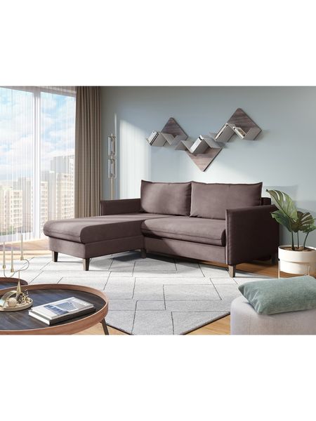 Диван угловой «Ольборг», НПБ, тик - так, цвет коричневый newtone dark brown