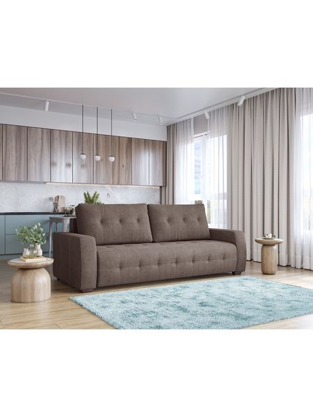 Диван прямой «Санрайз», НПБ, еврокнижка, цвет коричневый newtone dark brown
