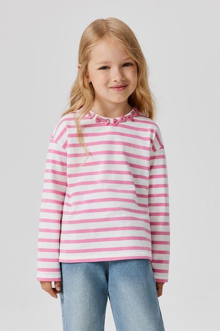 Лонгслив хлопковый в полоску с декором ACOOLA 937₽