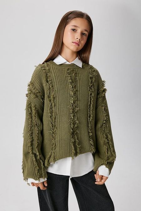 Джемпер из смесового хлопка с бахромой ACOOLA 1875₽