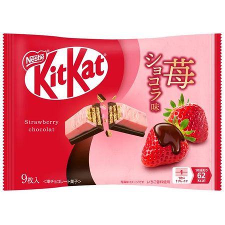 Nestle Japan KitKat Клубничный шоколад 9 штук X 10 шоколадных пакетов,