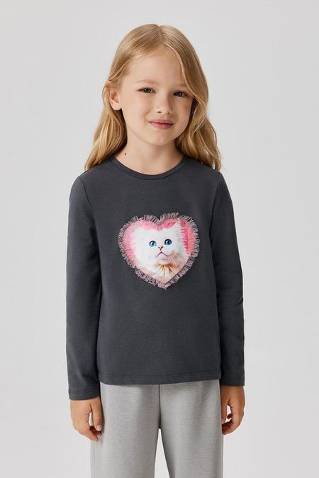 Лонгслив хлопковый с декором ACOOLA 712₽