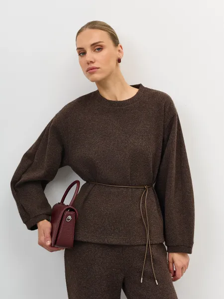 Теплый джемпер с тонким поясом SAVAGE 5599₽