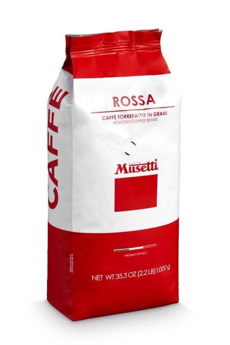 Musetti для De Longhi Rossa MB1000-RO Musetti Зерновой кофе, 1000 г, 60% Арабика, 40% Робуста, Большая емкость, для Эспрессо и Капучино