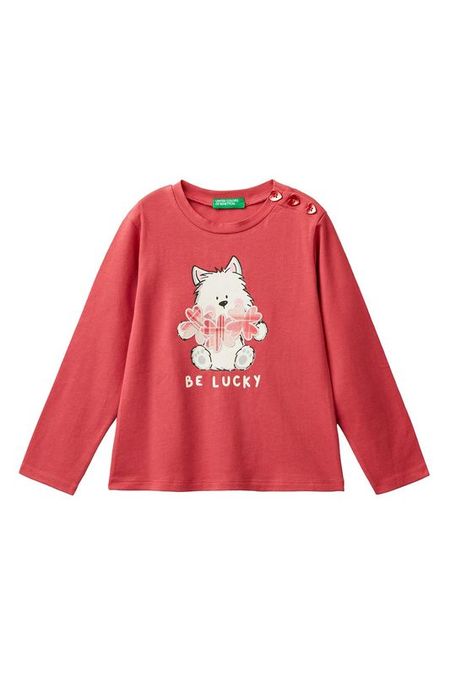 Лонгслив хлопковый с принтом Benetton 1290₽