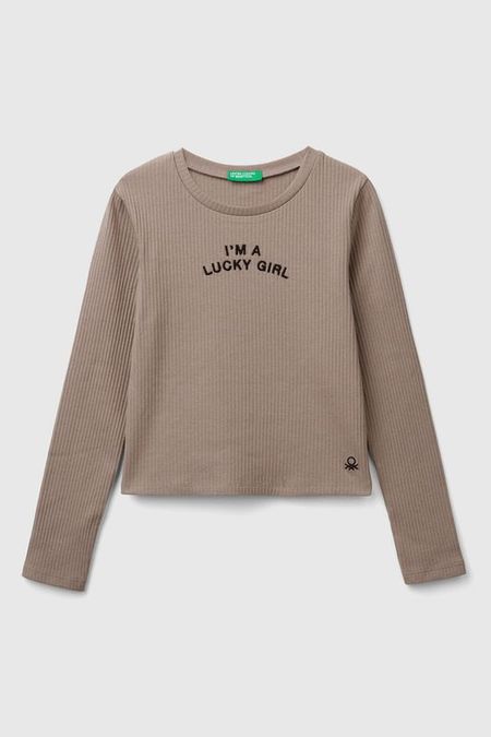 Лонгслив хлопковый с принтом Benetton 1942₽