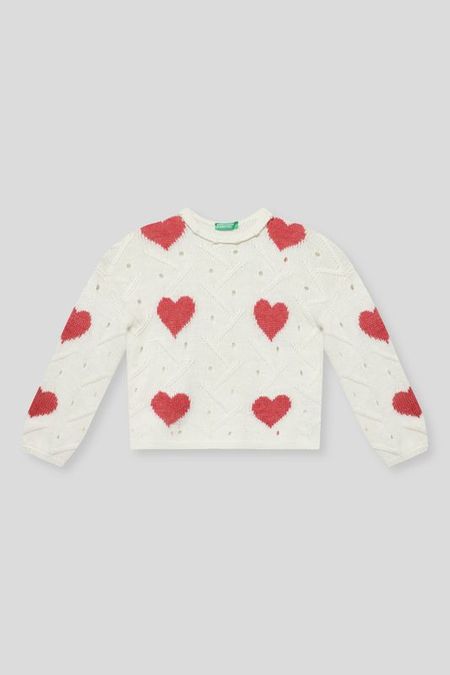 Джемпер ажурный с принтом Benetton 3592₽