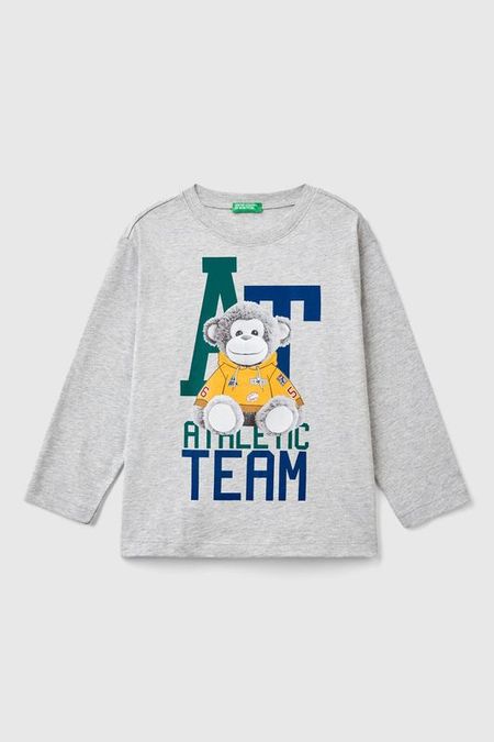 Лонгслив хлопковый с принтом Benetton 1190₽