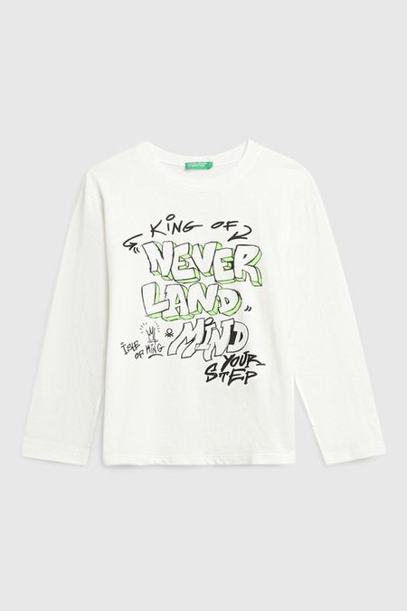 Лонгслив хлопковый с принтом Benetton 1042₽