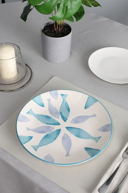 Тарелка керамическая обеденная с принтом Pesci COINCASA 1192₽