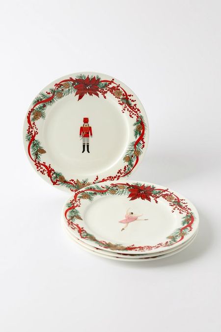 Набор из 4 десертных фарфоровых тарелок с принтом Nutcracker and Ballerina 21maison