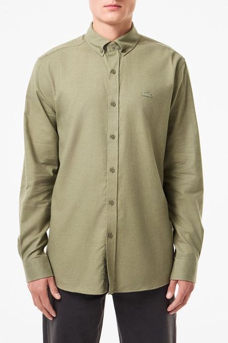 Рубашка хлопковая прямого кроя Lacoste 18980₽