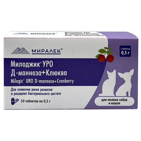 Милоджик УРО Д-маноза+клюква, 30т. по 0,5г