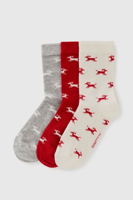 Набор из 3 пар хлопковых носков с принтом Benetton Undercolors 1492₽