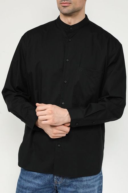 Рубашка хлопковая с воротником стойкой Calvin Klein 5990₽