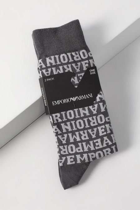 Набор из двух пар хлопковых носков с логотипом бренда EMPORIO ARMANI 1590₽