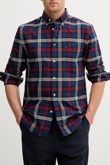 Рубашка хлопковая в клетку Tommy Hilfiger 8990₽